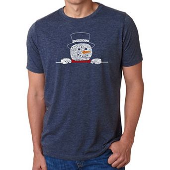 Peeking Snowman - Men's Premium Blend Word Art T-Shirt
