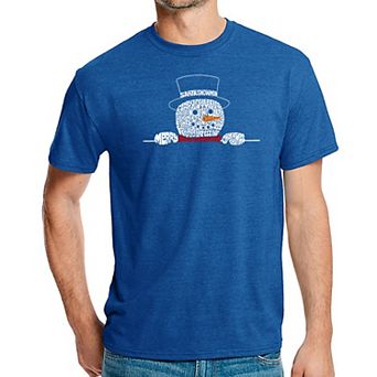 Peeking Snowman - Men's Premium Blend Word Art T-Shirt