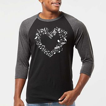 Sheet Music Heart - Men's Raglan Baseball Word Art T-Shirt