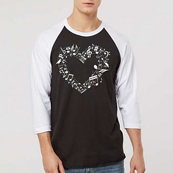 Sheet Music Heart - Men's Raglan Baseball Word Art T-Shirt