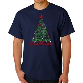 Holiday Christmas Tree - Men's Word Art T-Shirt