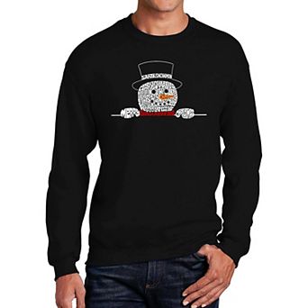 Peeking Snowman - Men's Word Art Crewneck Sweatshirt