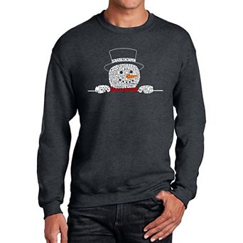Peeking Snowman - Men's Word Art Crewneck Sweatshirt