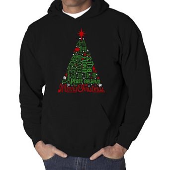 Holiday Christmas Tree - Men's Word Art Hooded Sweatshirt
