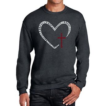 Blessed Heart - Men's Word Art Crewneck Sweatshirt