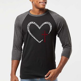Blessed Heart - Men's Raglan Baseball Word Art T-Shirt