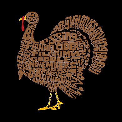 Thankgiving Turkey - Men's Word Art Hooded Sweatshirt