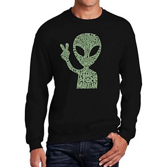 Peace Alien - Men's Word Art Crewneck Sweatshirt