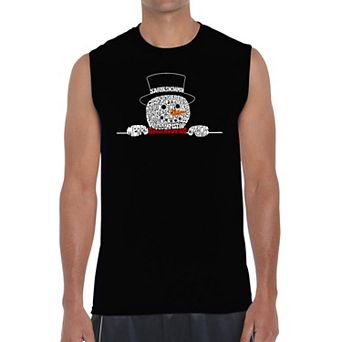 Peeking Snowman - Men's Word Art Sleeveless T-Shirt