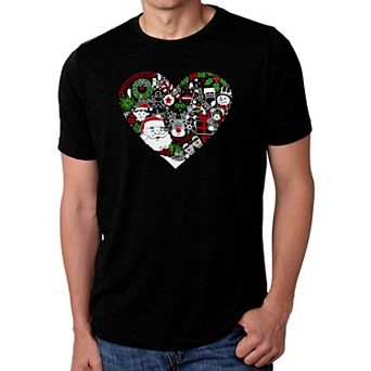 Christmas Themed Heart - Men's Premium Blend Word Art T-Shirt
