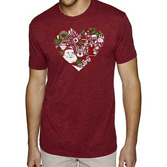 Christmas Themed Heart - Men's Premium Blend Word Art T-Shirt