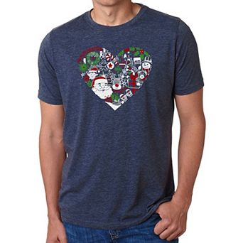 Christmas Themed Heart - Men's Premium Blend Word Art T-Shirt