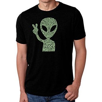 Peace Alien - Men's Premium Blend Word Art T-Shirt