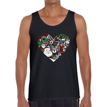 Christmas Themed Heart - Men's Word Art Tank Top