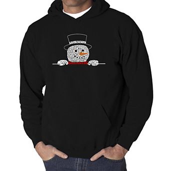 Peeking Snowman - Men's Word Art Hooded Sweatshirt