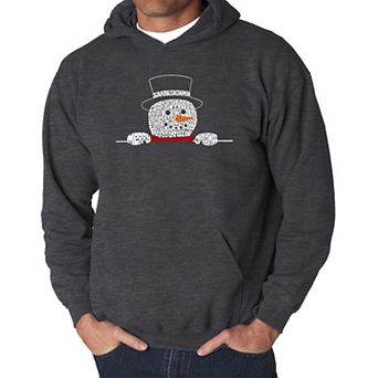 Peeking Snowman - Men's Word Art Hooded Sweatshirt