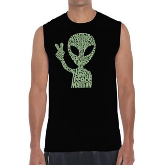 Peace Alien - Men's Word Art Sleeveless T-Shirt