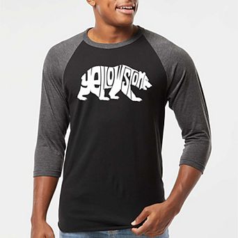 Yellowstone Bear - Men's Raglan Baseball Word Art T-Shirt