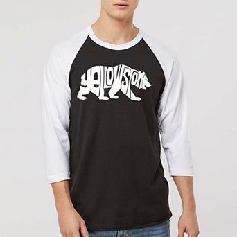 Yellowstone Bear - Men's Raglan Baseball Word Art T-Shirt