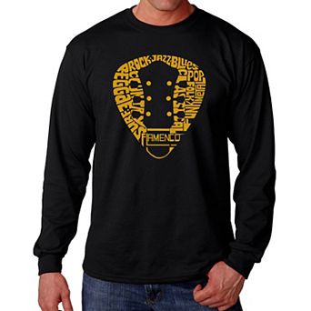 Guitar Pick Genres - Men's Word Art Long Sleeve T-Shirt