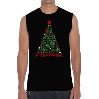 Holiday Christmas Tree - Men's Word Art Sleeveless T-Shirt