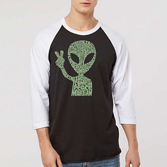 Peace Alien - Men's Raglan Baseball Word Art T-Shirt