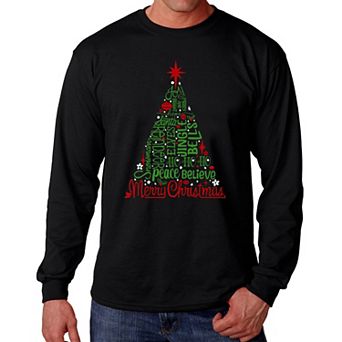 Holiday Christmas Tree - Men's Word Art Long Sleeve T-Shirt