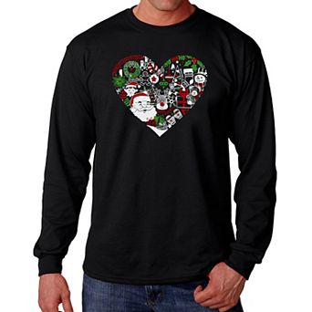 Christmas Themed Heart - Men's Word Art Long Sleeve T-Shirt