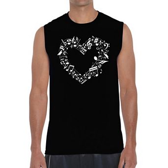 Sheet Music Heart - Men's Word Art Sleeveless T-Shirt