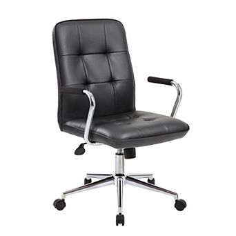 Swivel Office Armchair, Tufted Seat & Back