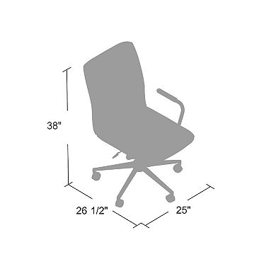 Swivel Office Armchair, Tufted Seat & Back