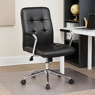 Swivel Office Armchair, Tufted Seat & Back