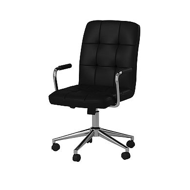 Swivel Office Armchair, Tufted Seat & Back