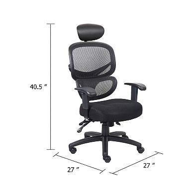 Multi-Function Task Chair, Headrest, Mesh, SereneSoft Padding