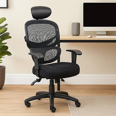 Multi-Function Task Chair, Headrest, Mesh, SereneSoft Padding