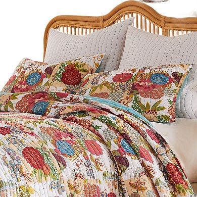 Lewi King Pillow Sham, 20 x 36, Bright Colorful Floral Pattern, Cotton