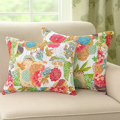 Lewi King Pillow Sham, 20 x 36, Bright Colorful Floral Pattern, Cotton