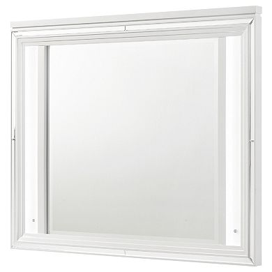 Mory LED Dresser Mirror, Touch Lighting, Wood Frame