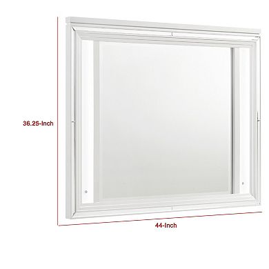 Mory LED Dresser Mirror, Touch Lighting, Wood Frame