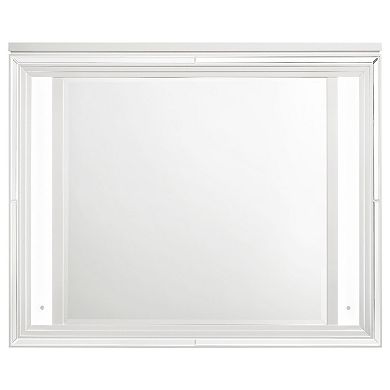 Mory LED Dresser Mirror, Touch Lighting, Wood Frame