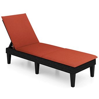 Costway Patio Lounge Chair Recliner Chair with 3-Position Adjustable Backrest & Cushion