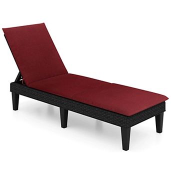 Costway Patio Lounge Chair Recliner Chair with 3-Position Adjustable Backrest & Cushion