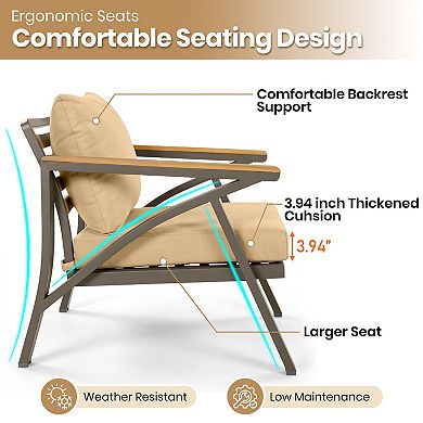Merax 6-Piece Outdoor Patio Furniture Set, Steel Frame Sofa Set