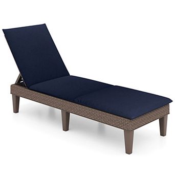 Costway Patio Lounge Chair Recliner Chair with 3-Position Adjustable Backrest & Cushion