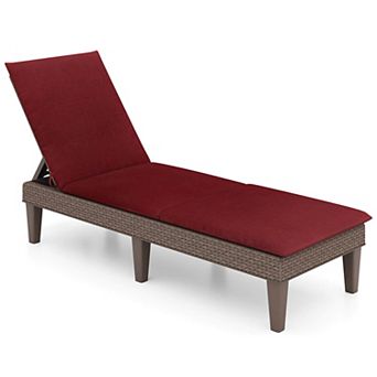 Costway Patio Lounge Chair Recliner Chair with 3-Position Adjustable Backrest & Cushion