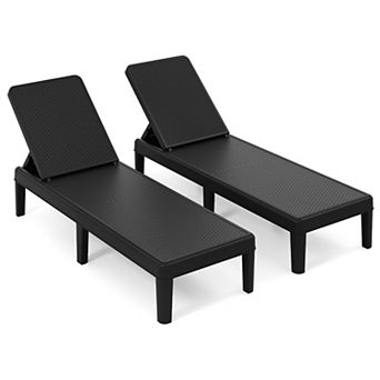 Costway Outdoor Chaise Lounger Chair 3-Position Reclining Chair with Waterproof Rattan