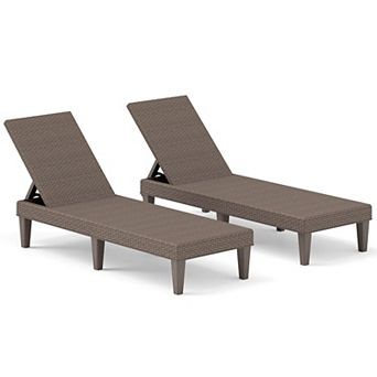 Costway Outdoor Chaise Lounger Chair 3-Position Reclining Chair with Waterproof Rattan