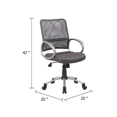 Rolling Task Chair, Pewter, Adjustable