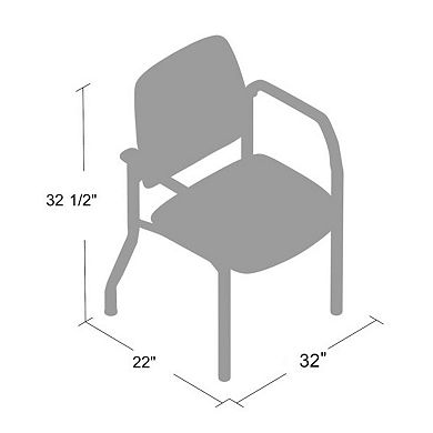 Wide Guest Chair, Antimicrobial Vinyl, 500 lbs