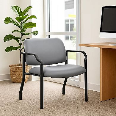 Wide Guest Chair, Antimicrobial Vinyl, 500 lbs